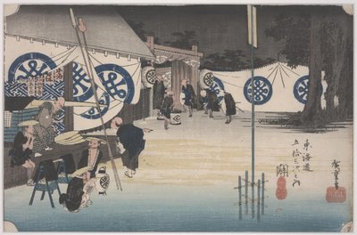 Předčasný odjezd z Honjinu od Ando or Utagawa Hiroshige