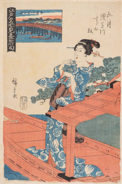 Pátá brána čt (květen) od Ando or Utagawa Hiroshige
