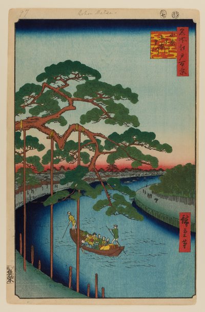 Pět borovic, kanál Onagi od Ando or Utagawa Hiroshige