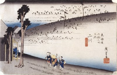 Futakawa (barevný dřevotisk) od Ando or Utagawa Hiroshige