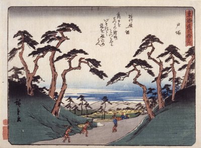 Hodogaya (barevný dřevotisk) od Ando or Utagawa Hiroshige
