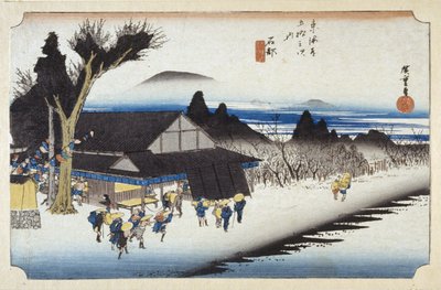 Ishibe (barevný dřevotisk) od Ando or Utagawa Hiroshige