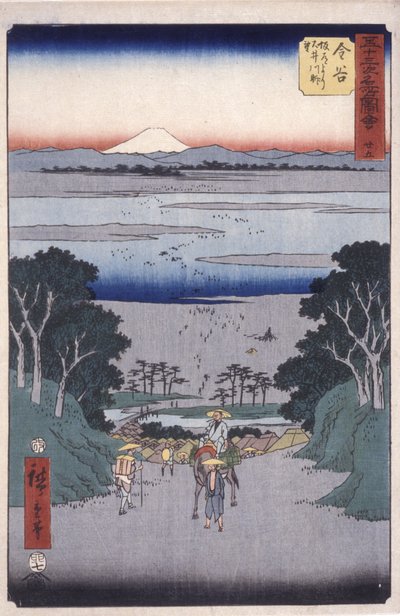 Kanaya (barevný dřevotisk) od Ando or Utagawa Hiroshige