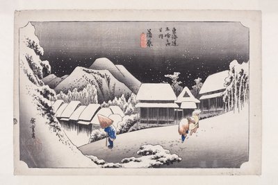Kanbara: noc Sw (Kanbara, Yuki by) od Ando or Utagawa Hiroshige