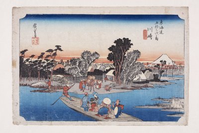 Kawasaki: Teroku g? Ferry (Kawasaki, Roku g? Ibune) od Ando or Utagawa Hiroshige