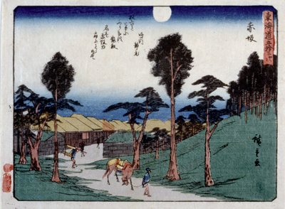 Povolení Urban Serie s, Akasaka od Ando or Utagawa Hiroshige
