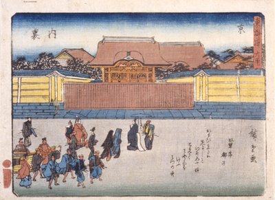 Kjótský palác císaře od Ando or Utagawa Hiroshige