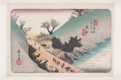 č. 16, Annaka (barevný dřevotisk) od Ando or Utagawa Hiroshige