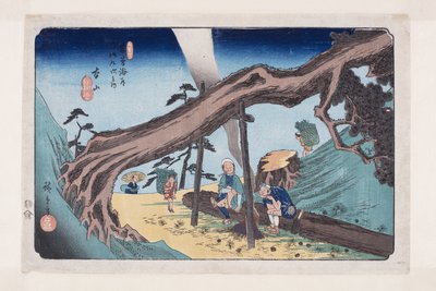 č. 33, Motoyama (barevný dřevotisk) od Ando or Utagawa Hiroshige