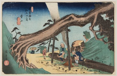 č. 33, Motoyama (barevný dřevotisk) od Ando or Utagawa Hiroshige