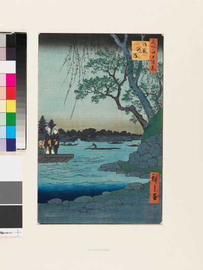 Břeh řeky Onmaya od Ando or Utagawa Hiroshige