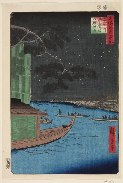 Pineo f Sutsu contact s plan d Asakusa River (Matsu kůň a hladová smrt obrany řeky Asakusa) od Ando or Utagawa Hiroshige