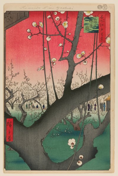 Švestkové panství, Kameido (Kameido Umeyashiki) od Ando or Utagawa Hiroshige
