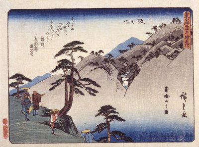 pod svahem od Ando or Utagawa Hiroshige