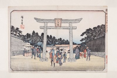 Sann? Svatyně v Nagata Riding Grounds (Nagatababa Sann?g?) (barevný dřevotisk) od Ando or Utagawa Hiroshige
