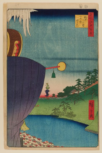 Festivalový průvod Sanno v Kojimači l-Chome od Ando or Utagawa Hiroshige