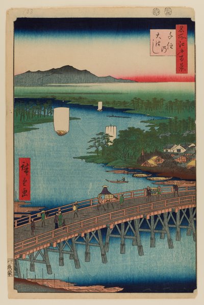 Velký most Senju od Ando or Utagawa Hiroshige