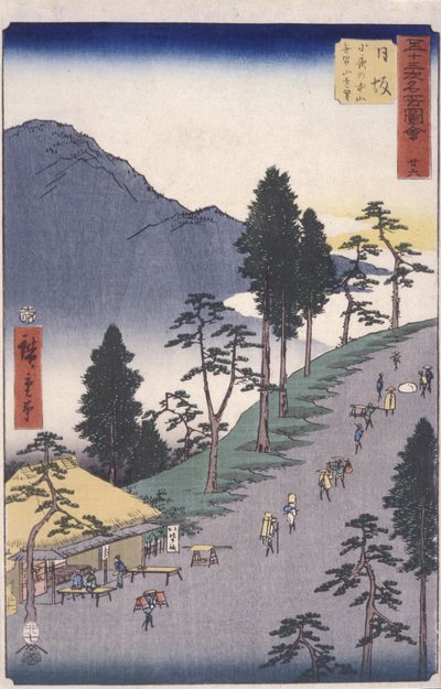 Station 26, Nissaka (barevný dřevořez) od Ando or Utagawa Hiroshige