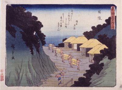 Station 26, Nissaka (barevný dřevořez) od Ando or Utagawa Hiroshige