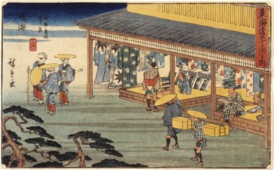 Station 41, Narumi (barevný dřevotisk, tužka) od Ando or Utagawa Hiroshige