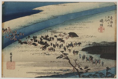 Suruga verze k te hey ri ver od Ando or Utagawa Hiroshige