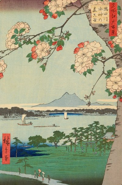 Lesy Suidžin a Massaki na řece Sumida od Ando or Utagawa Hiroshige