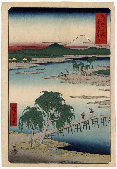 Řeka Tamagawa v provincii Musaši, Japonsko od Ando or Utagawa Hiroshige