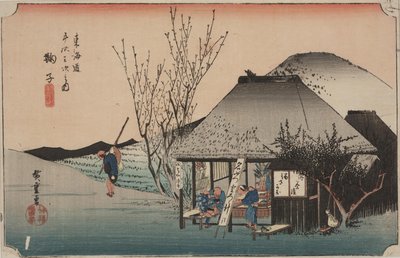 Dva cestující jíst od Ando or Utagawa Hiroshige