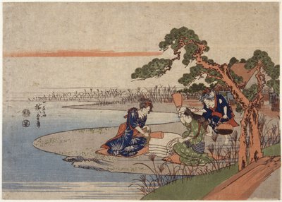 Women Preparing Cloth (barevný dřevořez) od Ando or Utagawa Hiroshige