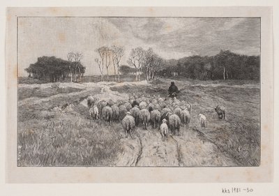 Krajina s ovcemi a pastýřem od André Bork