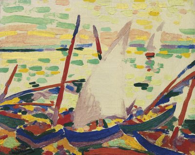 Lodě na pláži v Collioure od Andre Derain