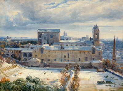 Santa Trinità dei Monti ve sněhu od André Giroux