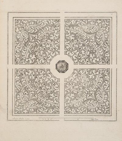 Design for Parterre, from Theater des Plans et Jardinages, pub. 1652 (rytina) od André Mollet