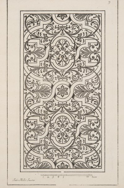 Design for Parterre, from Theater des Plans et Jardinages, pub. 1652 (rytina) od André Mollet