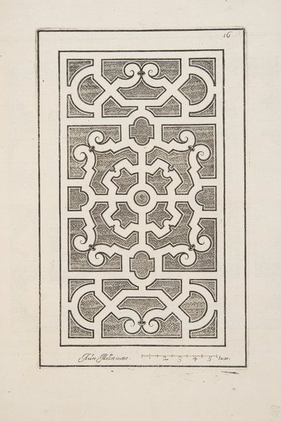 Design for Parterre, from Theater des Plans et Jardinages, pub. 1652 (rytina) od André Mollet