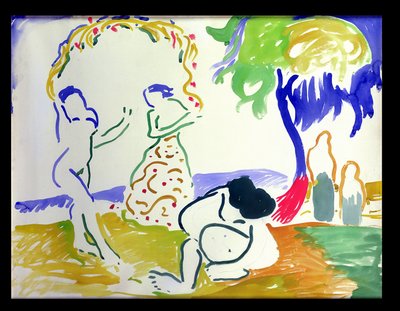 Koupající se, asi 1905 (akvarel na papíře) od Andre Derain