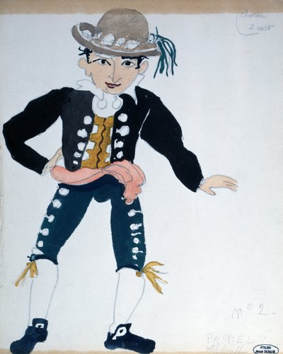 Návrh kostýmů pro představení "Lazebník sevillský" v Paříži (akvarel na papíře) od Andre Derain