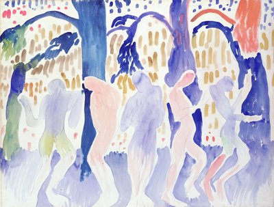 Pět aktů, asi 1904-05 (akvarel na papíře) od Andre Derain