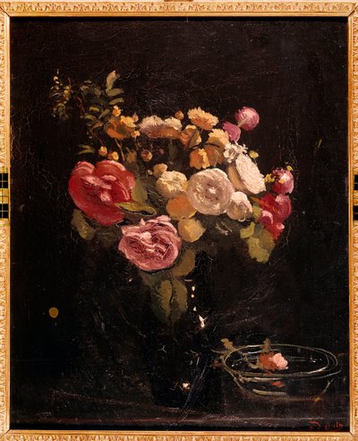 Růže v černé váze, 20. století (olej na plátně) od Andre Derain