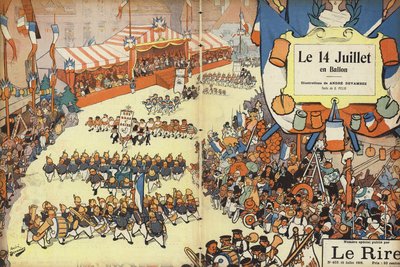 Bastille Day Parade, ilustrace pro Le Rire od Andre Devambez