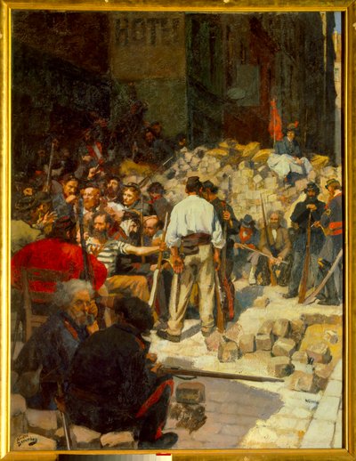 Barikáda aneb Čekání v květnu 1871 (olej na plátně od Andre Devambez