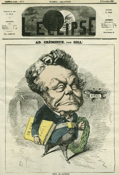 Adolphe Cremieux (1796-1880), právník, politik a prezident izraelské univerzální aliance. Obálka “”L