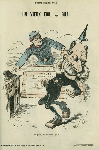 Starý blázen, karikatura od Viléma I. Německého (1797-1888). Doplněk v “”L