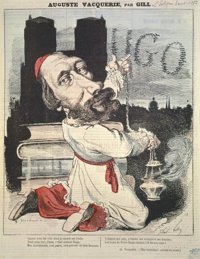 Auguste Vacquerie (1819-95) z obálky LEclipse, rytý Yves & Barret, 3. listopadu 1872 od Andre Gill