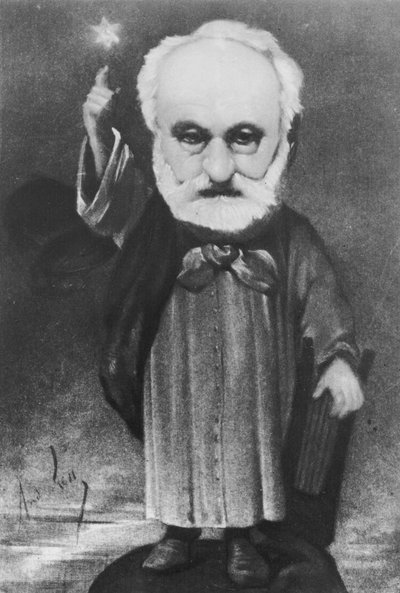 Karikatura Victora Huga (1802-85) jako kouzelníka od Andre Gill