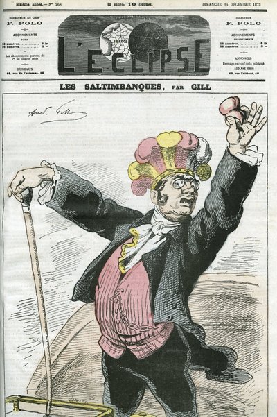 Karikatura „The Saltimbanks“, „“ rip! Nebojujte! “”, série o šarlatánech. Obálka „“L