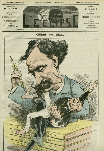 Cartoon Amedee de Noe dit Cham (1818-1879), francouzský karikaturista. Obálka “”L