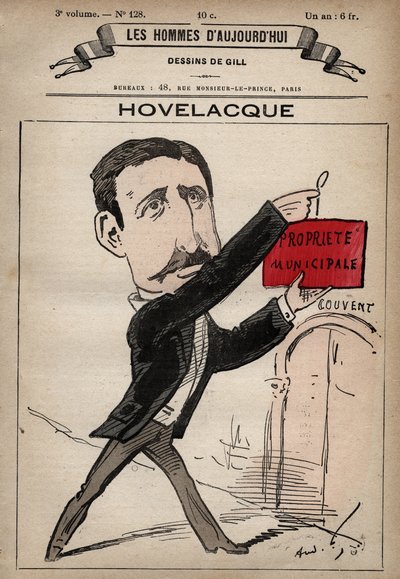 Cartoon of Abel Hovelacque 1873-1896 anglický lingvista a antropolog z 