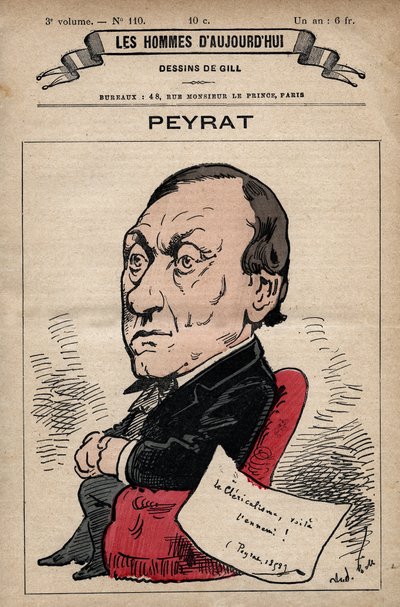 Karikatura Alphonse Peyrata (1812-1890) anglický novinář z 