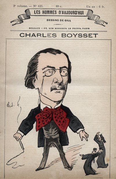Karikatura Charlese Boysseta (1817-1901) (právník a zástupce republikánů) z „Les Hommes d